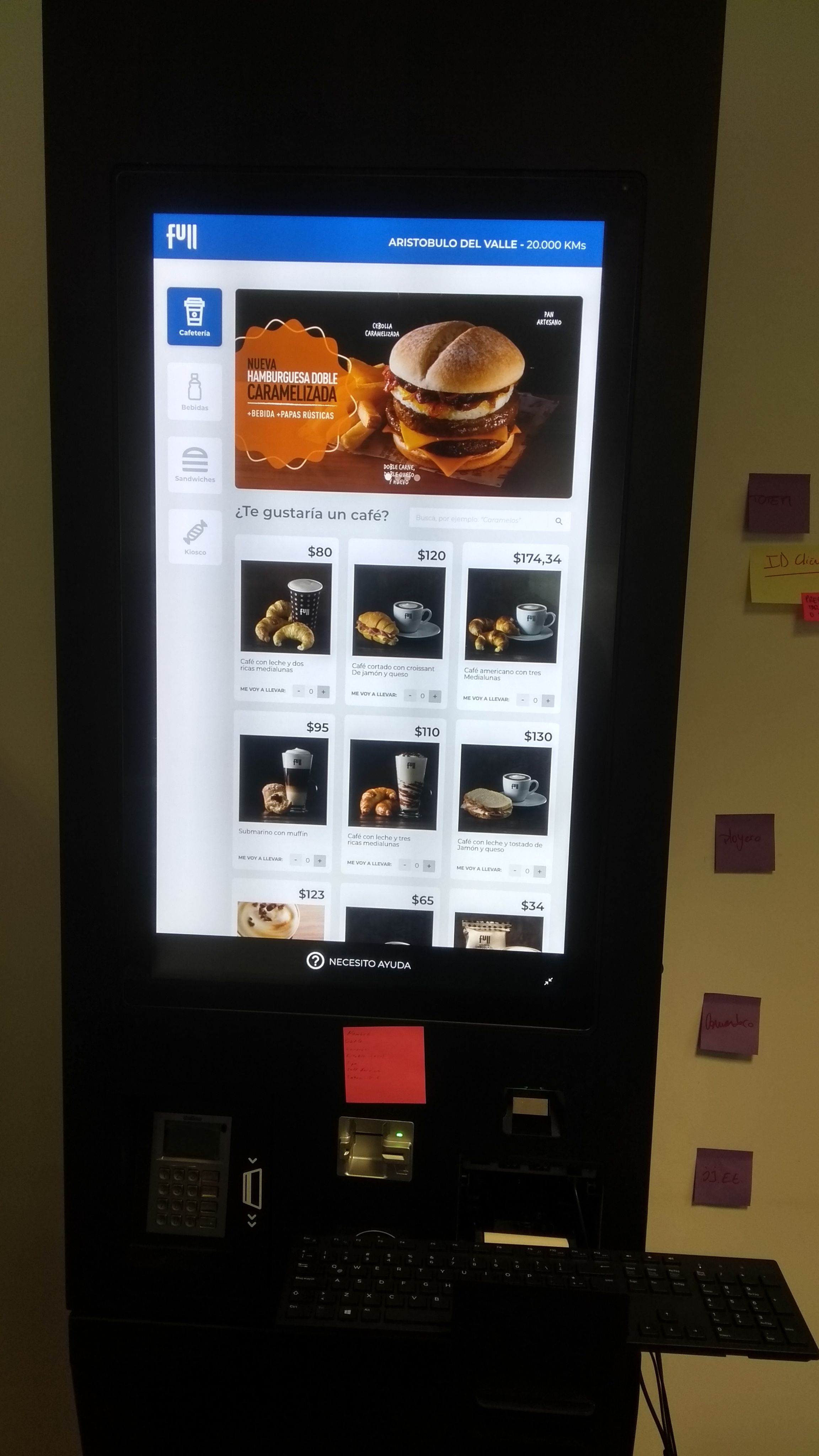 Deployed self-service kiosk in production at a YPF station